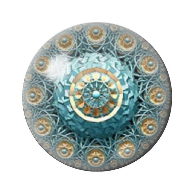 Cabochon en Verre Illustré Mandala 12 à 25mm