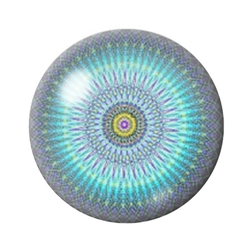 Cabochon en Verre Illustré Mandala 12 à 25mm