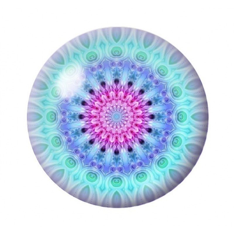 Cabochon en Verre Illustré Mandala 12 à 25mm