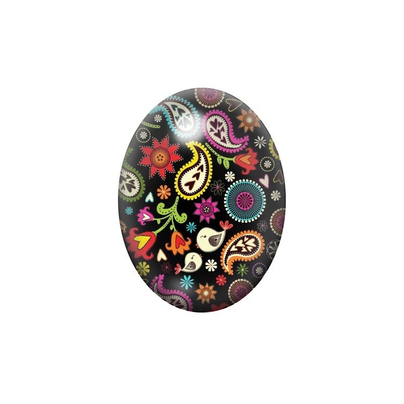 Cabochon en Verre Illustré Fantaisie Colorés 13x18, 18x25 ou 30x40mm