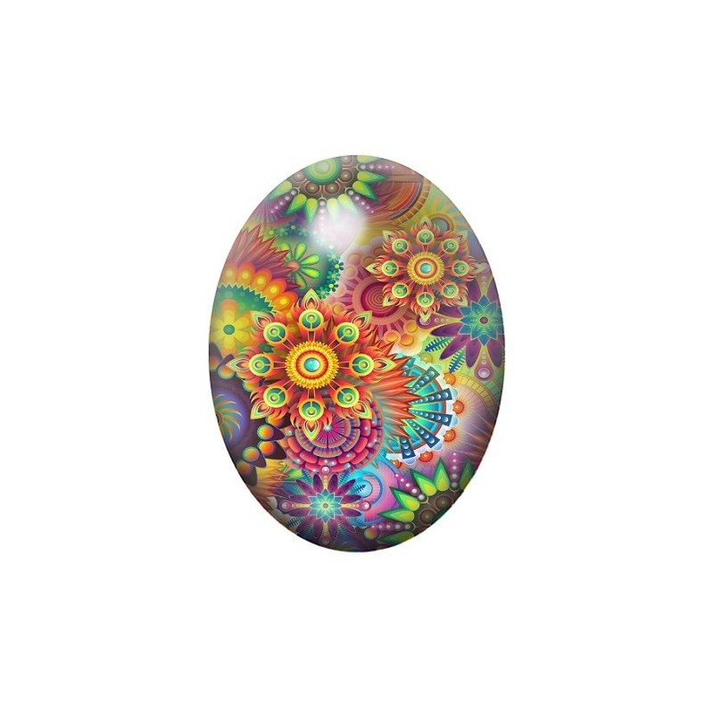 Cabochon en Verre Illustré Fantaisie Colorés 13x18, 18x25 ou 30x40mm