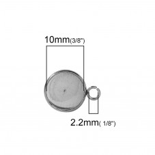 1 Paire de Supports Boucles d'Oreilles Puces avec Stoppeurs en Acier Inoxydable Argenté pour Cabochon 10mm