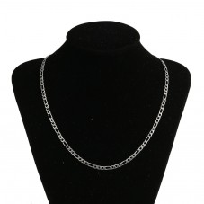 Collier Chaîne Maille Figaro 3/1 en Acier Inoxydable - 50,5cm de Long