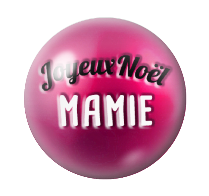 Cabochon en Verre Illustré "Joyeux Noël Mamie" 12 à 25mm