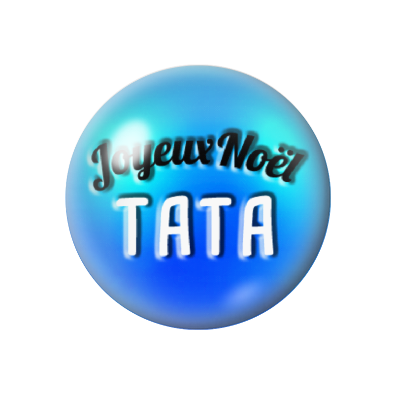 Cabochon en Verre Illustré "Joyeux Noël Tata" 12 à 25mm