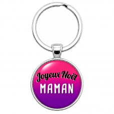 Porte-clé en Verre "Joyeux Noël Maman" Cadeau de Noël Original Tendresse pour la Création de Bijoux Fantaisie - DIY