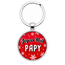 Porte-clé en Verre "Joyeux Noël Papy" Cadeau de Noël Original Tendresse pour la Création de Bijoux Fantaisie - DIY