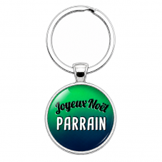 Porte-clé en Verre "Joyeux Noël Parrain" Cadeau de Noël Original Tendresse pour la Création de Bijoux Fantaisie - DIY