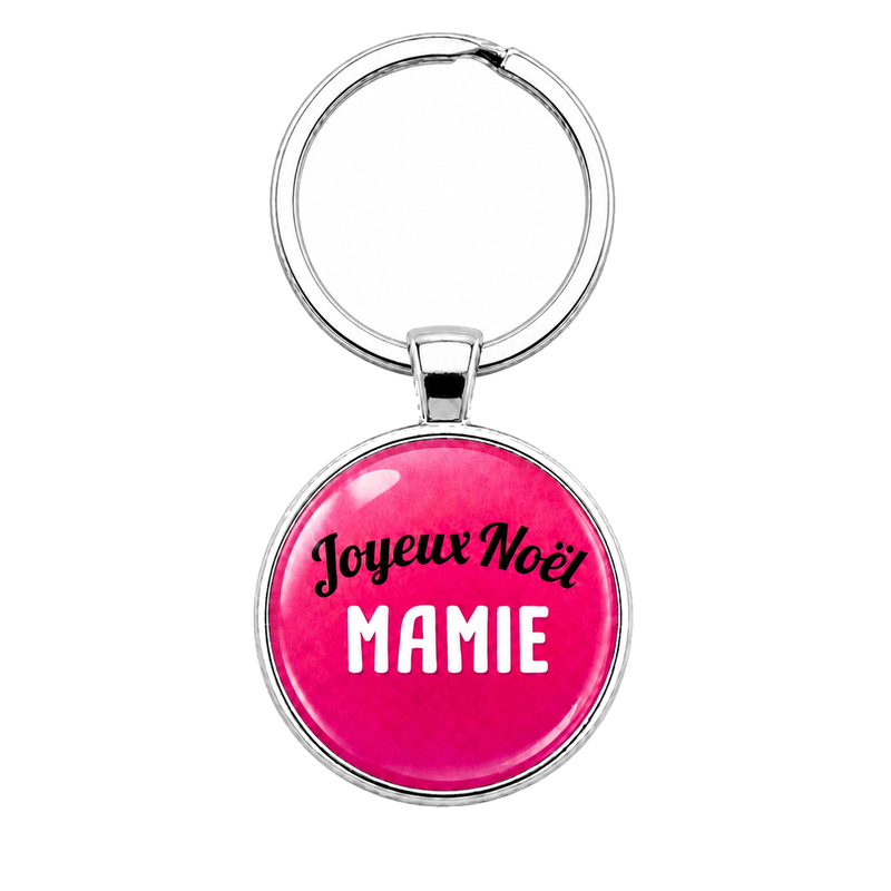 Porte-clé en Verre "Joyeux Noël Mamie" Cadeau de Noël Original Tendresse