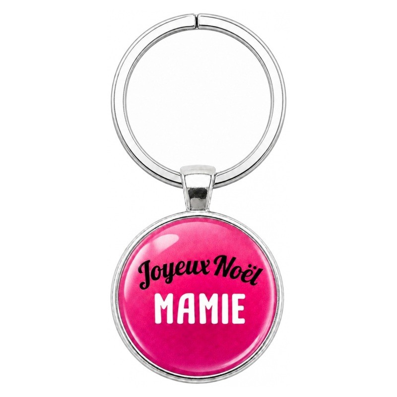 Porte-clé en Verre "Joyeux Noël Mamie" Cadeau de Noël Original Tendresse