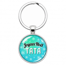 Porte-clé en Verre "Joyeux Noël Tata" Cadeau de Noël Original Tendresse pour la Création de Bijoux Fantaisie - DIY