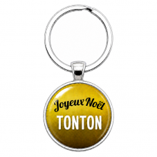 Porte-clé en Verre "Joyeux Noël Tonton" Cadeau de Noël Original Tendresse pour la Création de Bijoux Fantaisie - DIY
