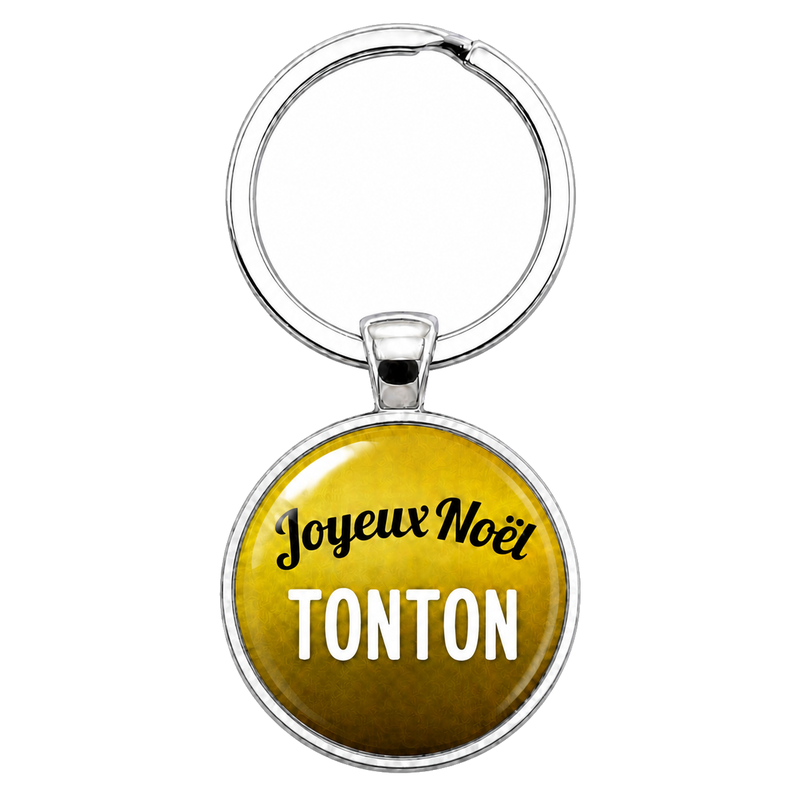 Porte-clé en Verre "Joyeux Noël Tonton" Cadeau de Noël Original Tendresse