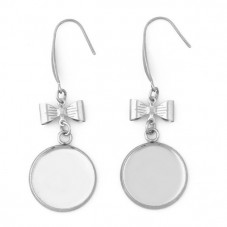 1 Paire de Support Boucle d'Oreille en Acier Inoxydable pour Cabochon 12 ou 20mm