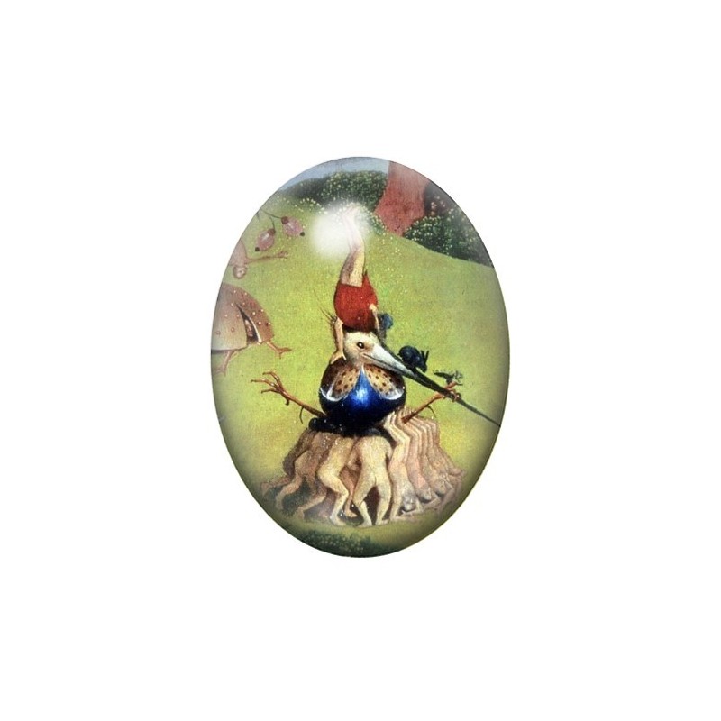 Cabochon en Verre Illustré Peinture Bosh 13x18, 18x25 ou 30x40mm