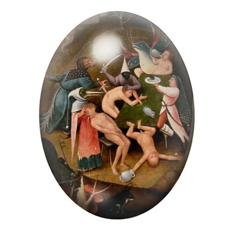 Cabochon en Verre Illustré Peinture Bosh 13x18, 18x25 ou 30x40mm