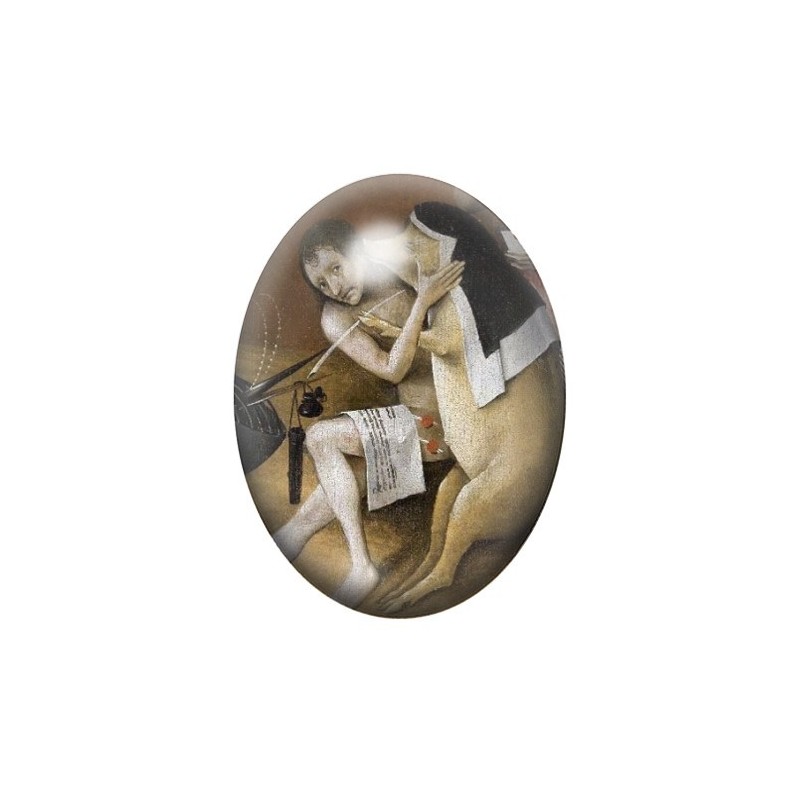 Cabochon en Verre Illustré Peinture Bosh 13x18, 18x25 ou 30x40mm