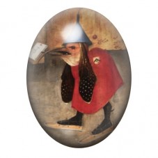 Cabochon en Verre Illustré Homme sous un Entonnoir Rouge de Bosch 13x18, 18x25 ou 30x40mm pour la création de bijoux fantaisie -