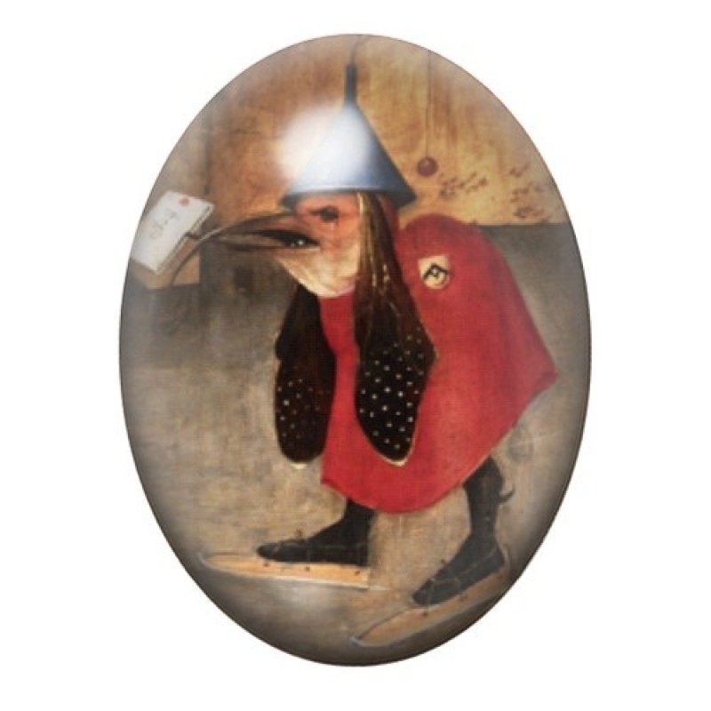 Cabochon en Verre Illustré Peinture Bosh 13x18, 18x25 ou 30x40mm