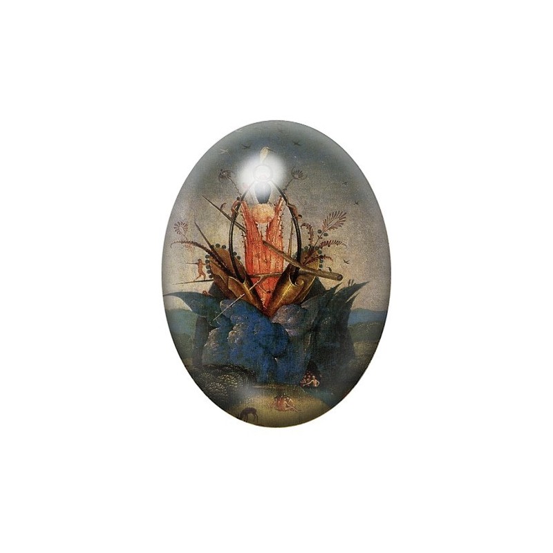 Cabochon en Verre Illustré Peinture Bosh 13x18, 18x25 ou 30x40mm