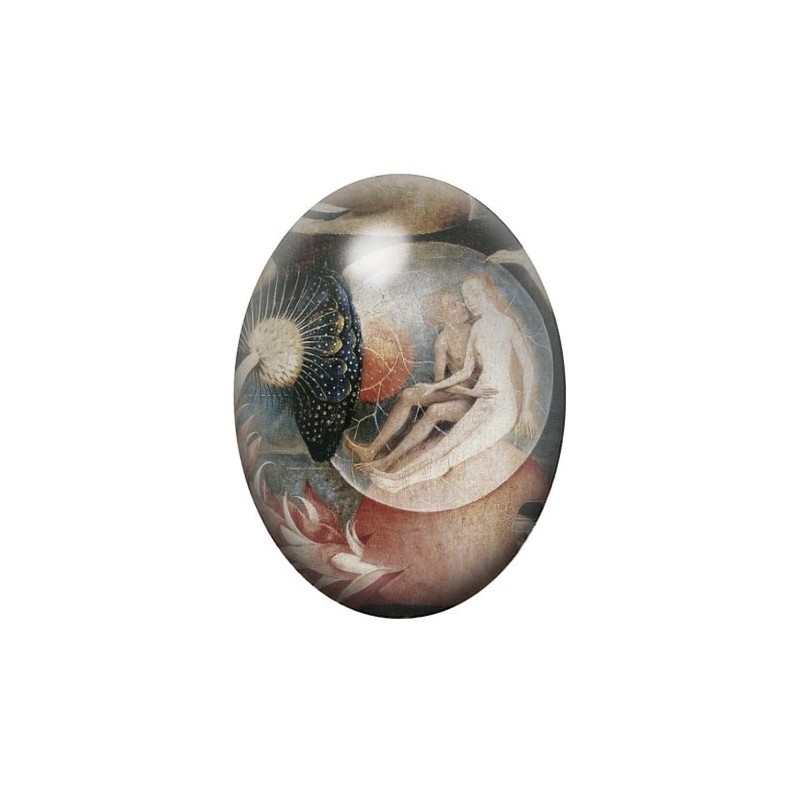 Cabochon en Verre Illustré Peinture Bosh 13x18, 18x25 ou 30x40mm