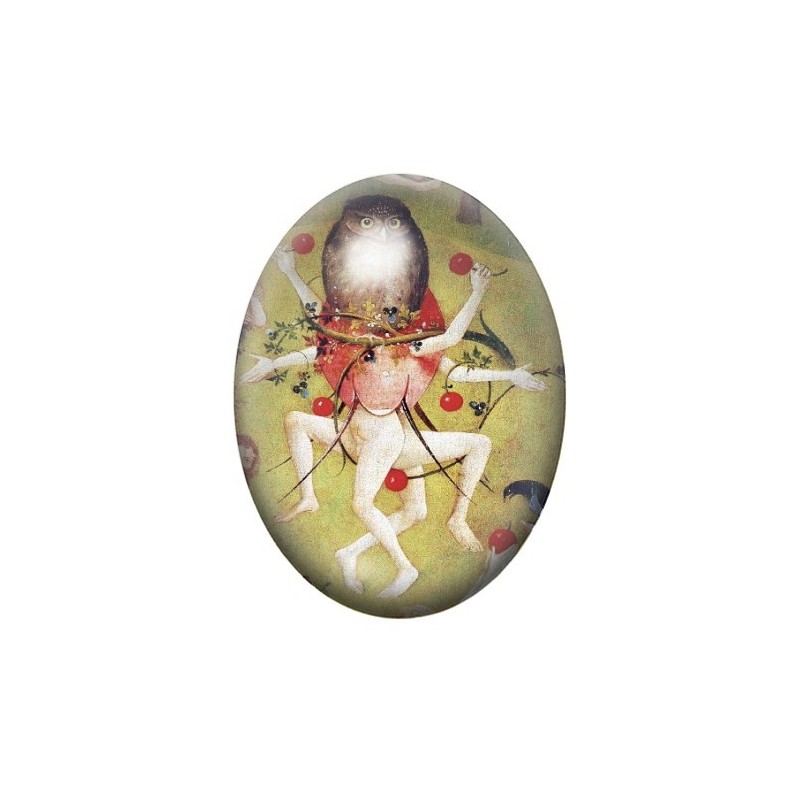 Cabochon en Verre Illustré Peinture Bosh 13x18, 18x25 ou 30x40mm