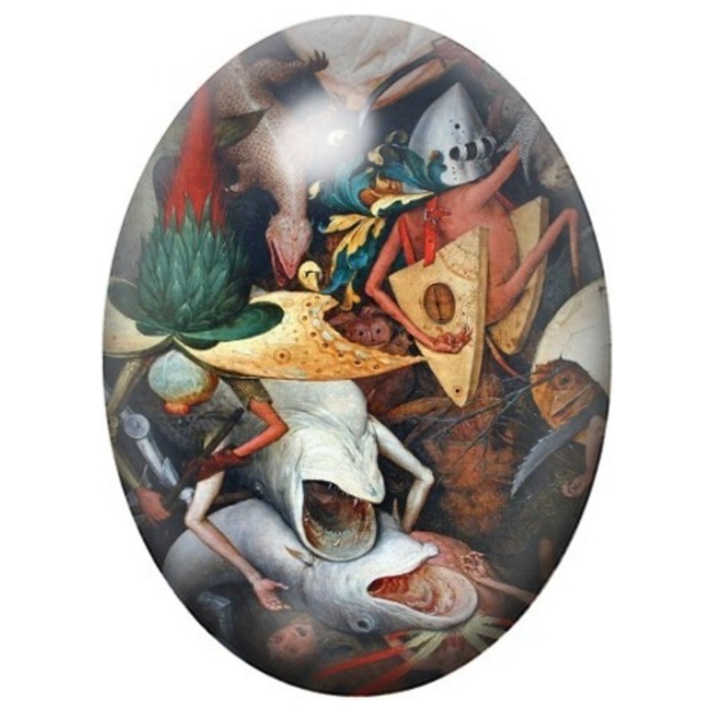 Cabochon en Verre Illustré Poisson Géant et Créatures Fantastiques 13x18, 18x25 ou 30x40mm