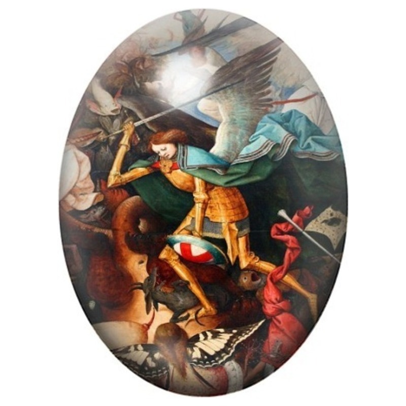 Cabochon en Verre Illustré Démons et Cavaliers au Crâne 13x18, 18x25 ou 30x40mm