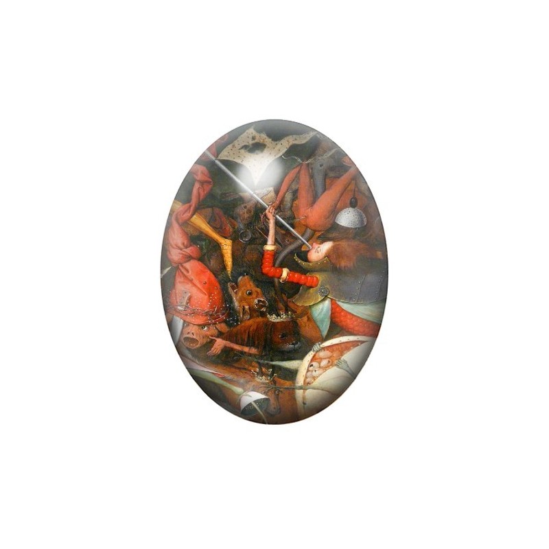 Cabochon en Verre Illustré Peinture Brueghel 13x18, 18x25 ou 30x40mm
