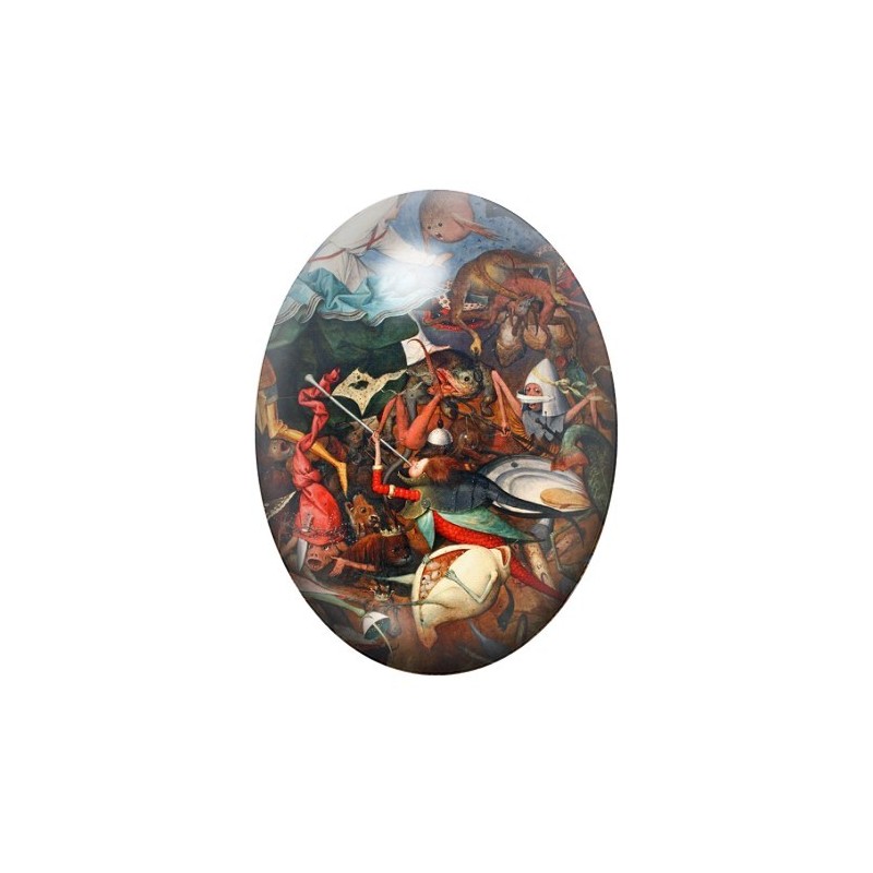 Cabochon en Verre Illustré Peinture Brueghel 13x18, 18x25 ou 30x40mm