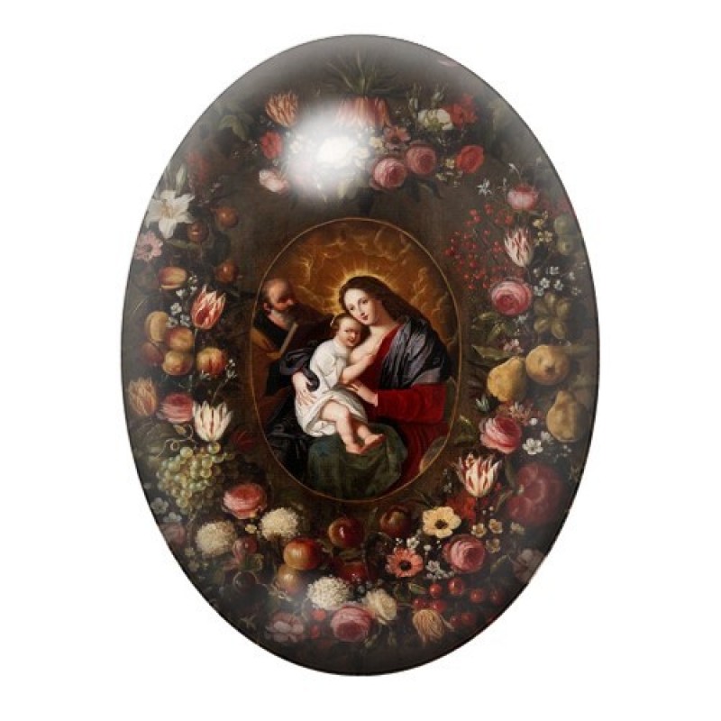Cabochon en Verre Illustré Peinture Brueghel 13x18, 18x25 ou 30x40mm