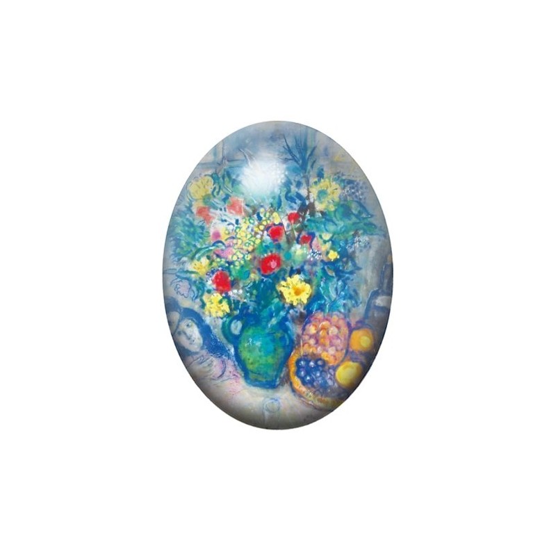 Cabochon en Verre Illustré Peinture Chagall 13x18, 18x25 ou 30x40mm