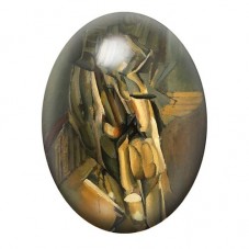 Cabochon en Verre Illustré Nu Descendant un Escalier de Duchamp 13x18, 18x25 ou 30x40mm pour la création de bijoux fantaisie - D