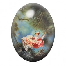 Cabochon en Verre Illustré Les Hasards Heureux de l’Escarpolette 13x18, 18x25 ou 30x40mm pour la création de bijoux fantaisie - 