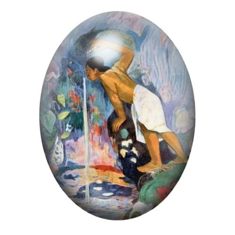 Cabochon en Verre Illustré Peinture Gauguin 13x18, 18x25 ou 30x40mm