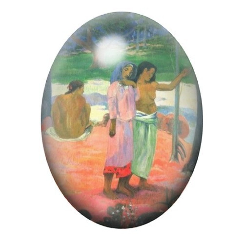 Cabochon en Verre Illustré Peinture Gauguin 13x18, 18x25 ou 30x40mm
