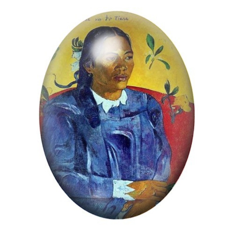 Cabochon en Verre Illustré Peinture Gauguin 13x18, 18x25 ou 30x40mm