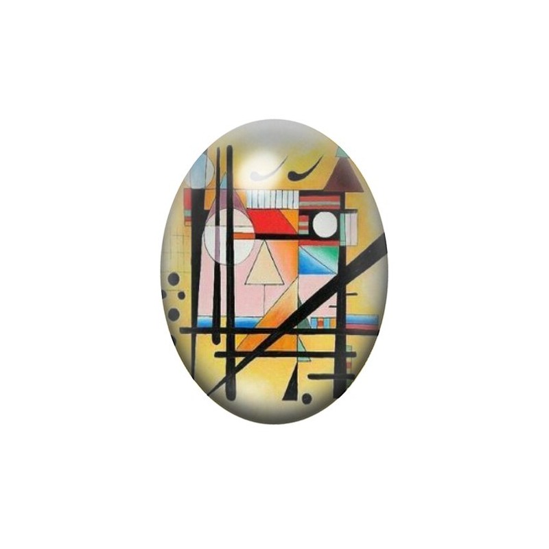 Cabochon en Verre Illustré Peinture Kandinsky 13x18, 18x25 ou 30x40mm