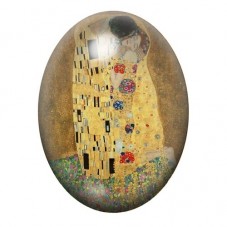 Cabochon en Verre Illustré Le Baiser de Klimt 13x18, 18x25 ou 30x40mm pour la création de bijoux fantaisie - DIY