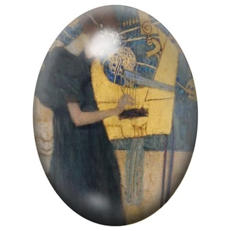 Cabochon en Verre Illustré La Musique de Klimt 13x18, 18x25 ou 30x40mm
