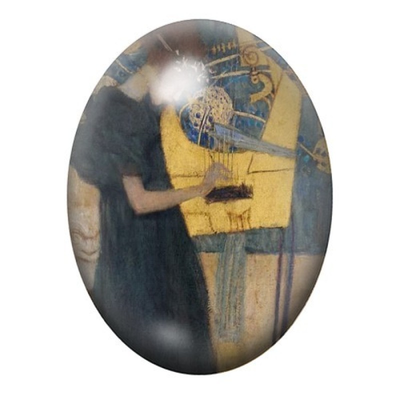 Cabochon en Verre Illustré Peinture "Musique" Klimt 13x18, 18x25 ou 30x40mm