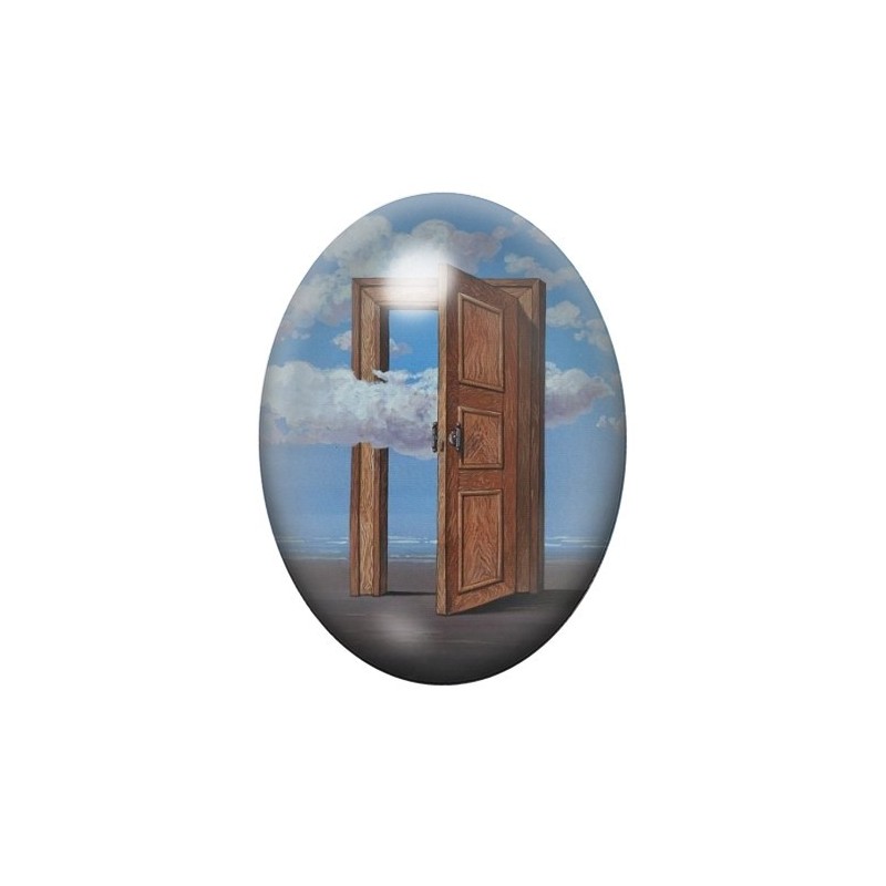 Cabochon en Verre Illustré Peinture Magritte 13x18, 18x25 ou 30x40mm