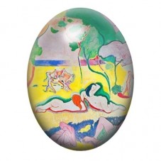 Cabochon en Verre Illustré Peinture "Bonheur de vivre" Matisse 13x18, 18x25 ou 30x40mm pour la Création de Bijoux Fantaisie - DI