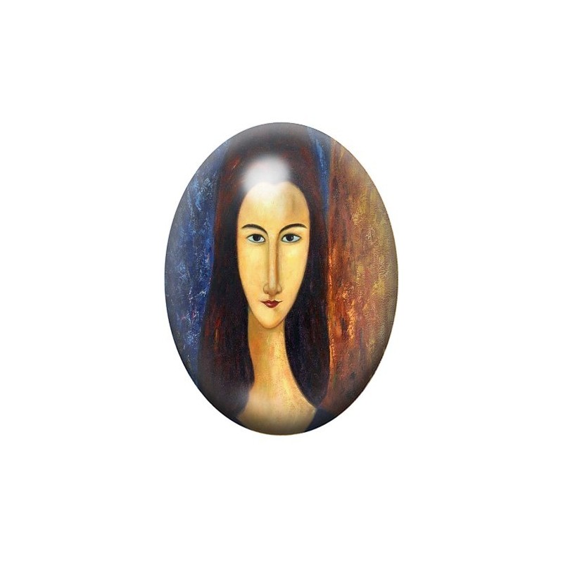 Cabochon en Verre Illustré Peinture Modigliani 13x18, 18x25 ou 30x40mm