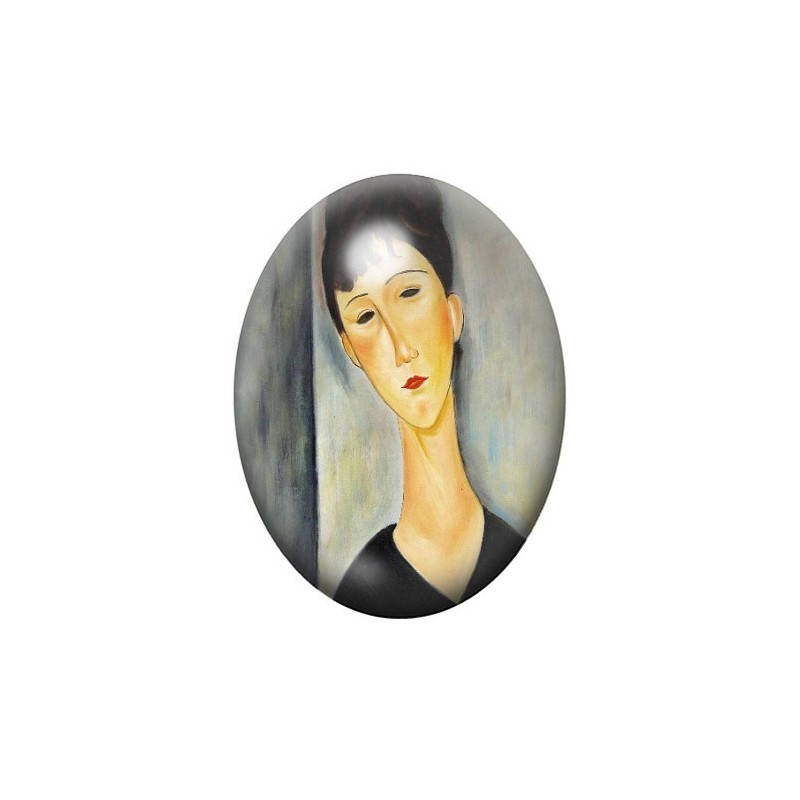 Cabochon en Verre Illustré Peinture Modigliani 13x18, 18x25 ou 30x40mm