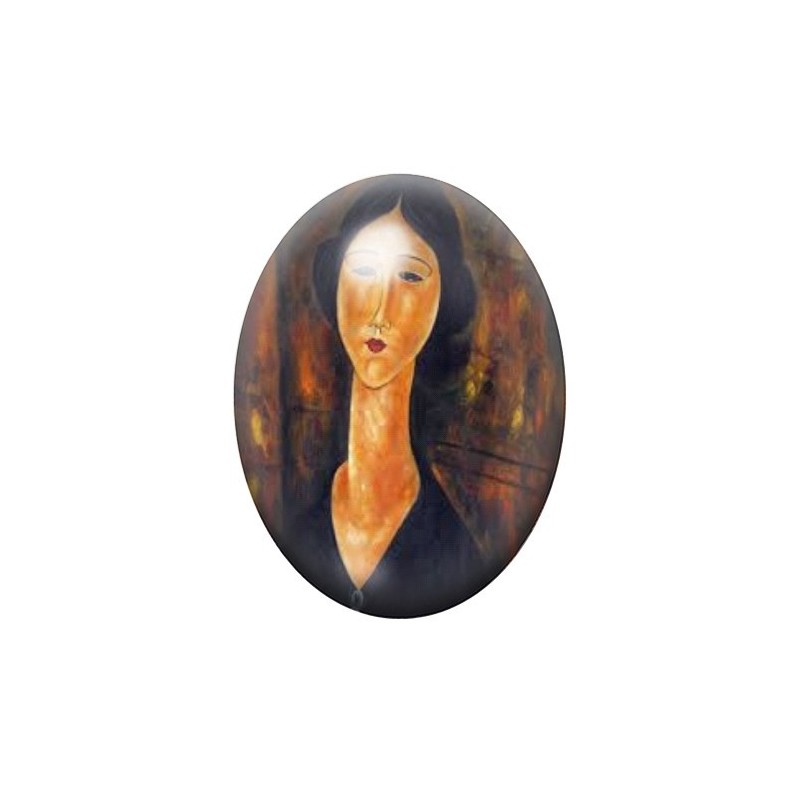 Cabochon en Verre Illustré Peinture Modigliani 13x18, 18x25 ou 30x40mm