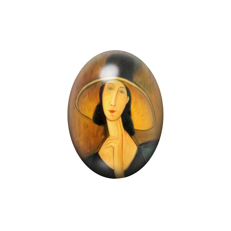 Cabochon en Verre Illustré Peinture Modigliani 13x18, 18x25 ou 30x40mm