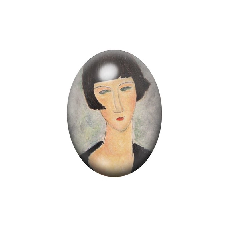 Cabochon en Verre Illustré Peinture Modigliani 13x18, 18x25 ou 30x40mm