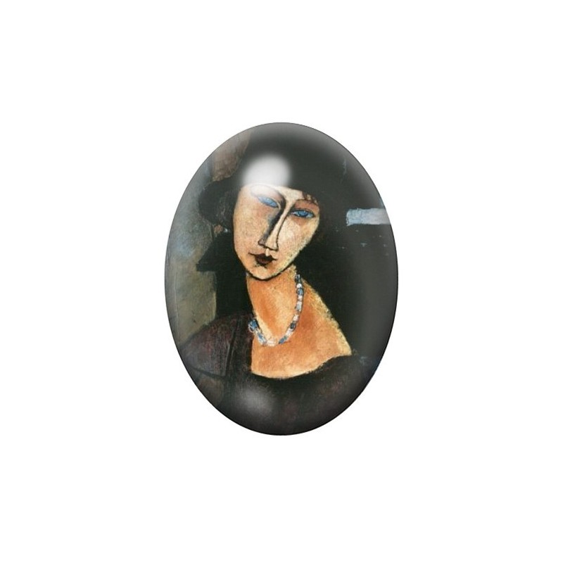 Cabochon en Verre Illustré Peinture Modigliani 13x18, 18x25 ou 30x40mm