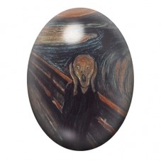 Cabochon en Verre Illustré Peinture Le Cri d’Edvard Munch 13x18, 18x25 ou 30x40mm pour la Création de Bijoux Fantaisie - DIY